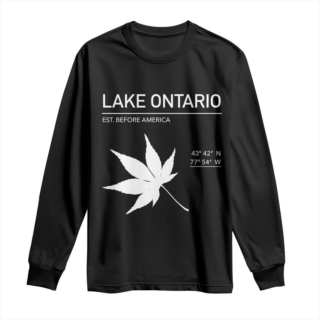 Lake Ontario Est Before America Satire Long Sleeve Shirt Funny Lake Life Modern Minimalist Outdoor Travel Gift