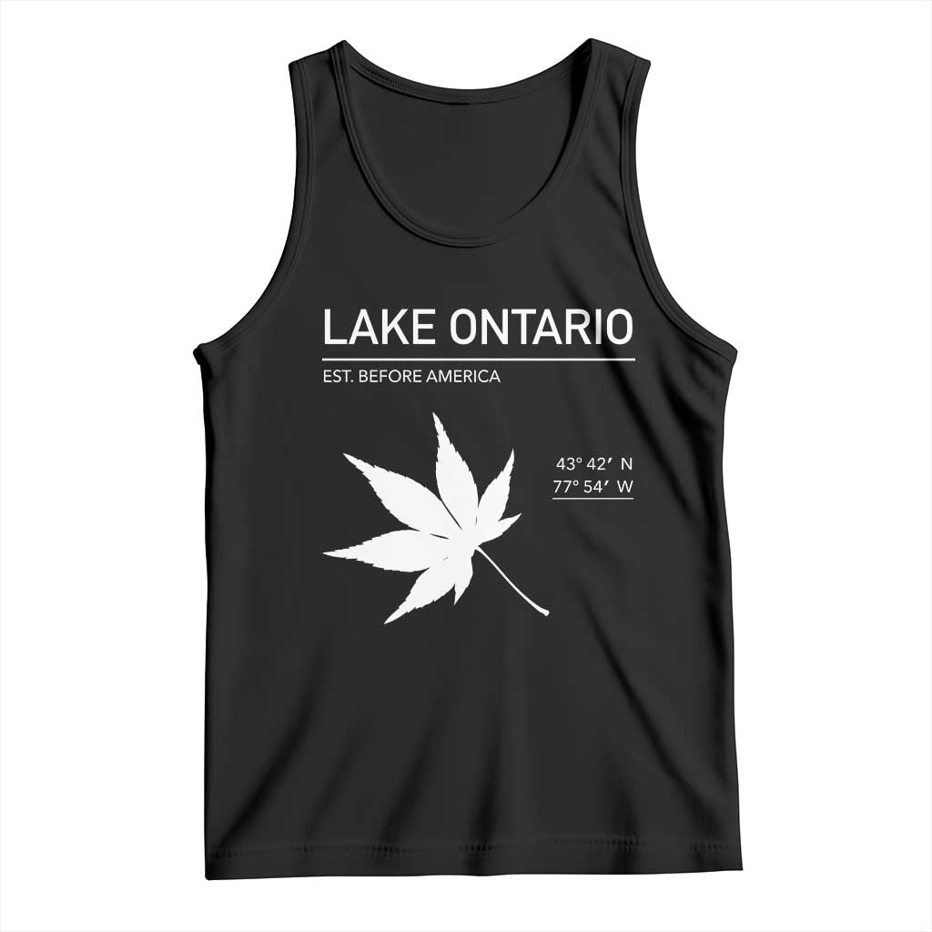 Lake Ontario Est Before America Satire Tank Top Funny Lake Life Modern Minimalist Outdoor Travel Gift