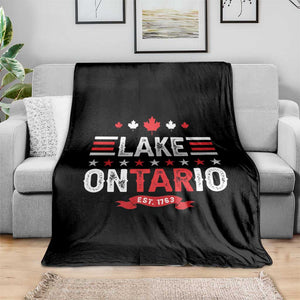 Lake Ontario Est 1763 Maple Leaf Throw Blanket Patriotic Great Lakes Trip Souvenir
