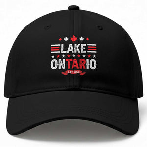Lake Ontario Est 1763 Maple Leaf Baseball Cap Patriotic Great Lakes Trip Souvenir
