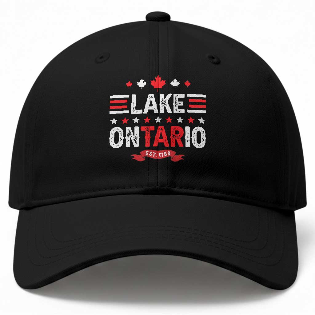Lake Ontario Est 1763 Maple Leaf Baseball Cap Patriotic Great Lakes Trip Souvenir