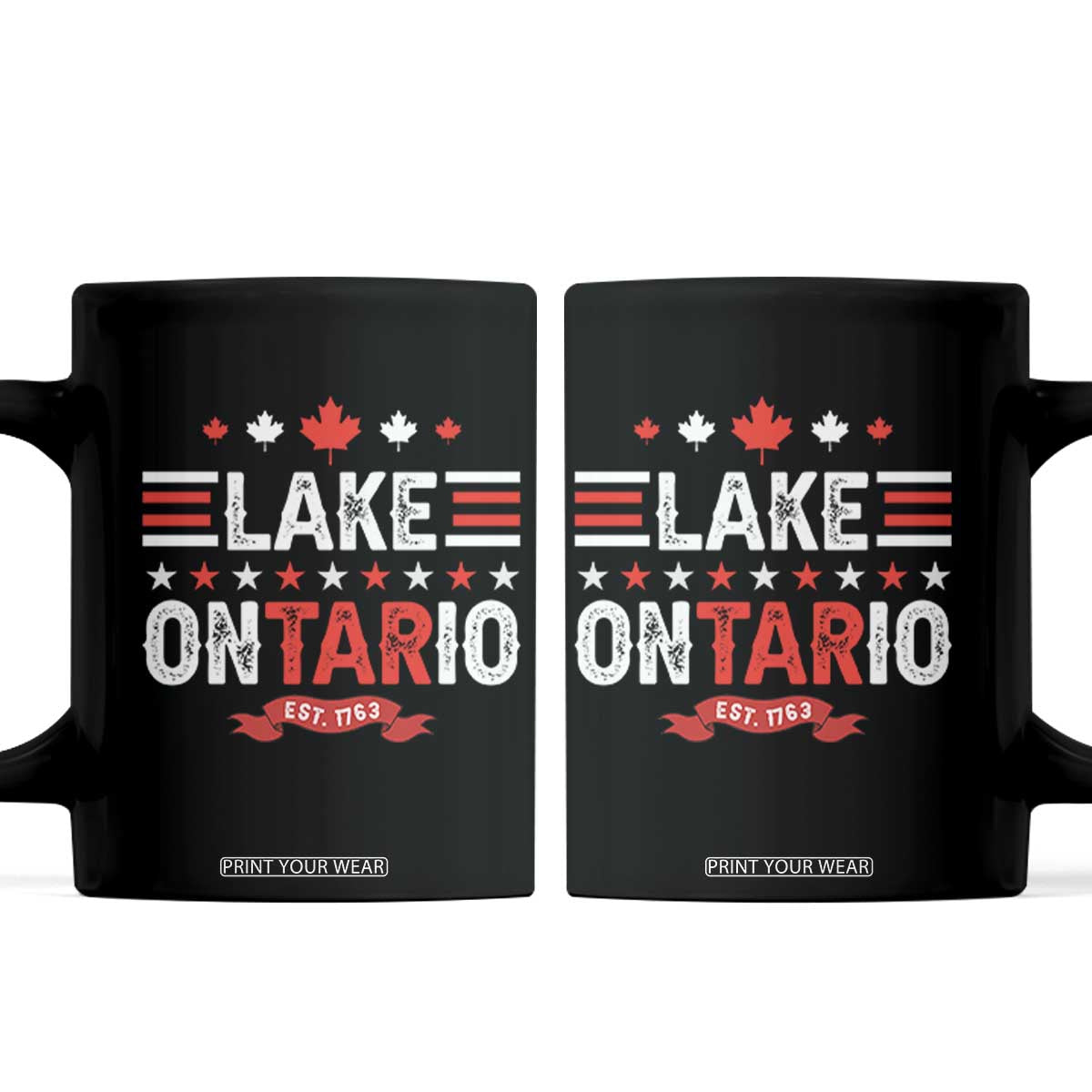 Lake Ontario Est 1763 Maple Leaf Coffee Mug Patriotic Great Lakes Trip Souvenir