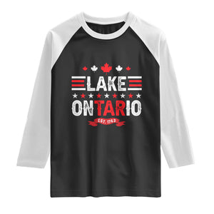 Lake Ontario Est 1763 Maple Leaf Raglan Shirt Patriotic Great Lakes Trip Souvenir