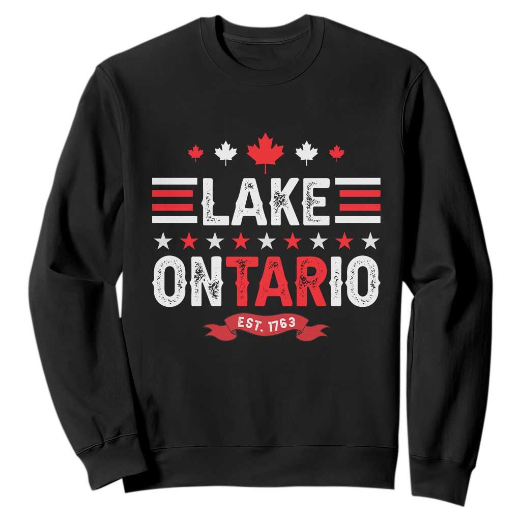Lake Ontario Est 1763 Maple Leaf Sweatshirt Patriotic Great Lakes Trip Souvenir