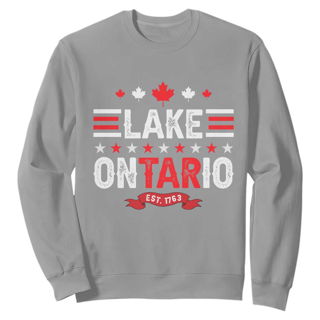 Lake Ontario Est 1763 Maple Leaf Sweatshirt Patriotic Great Lakes Trip Souvenir