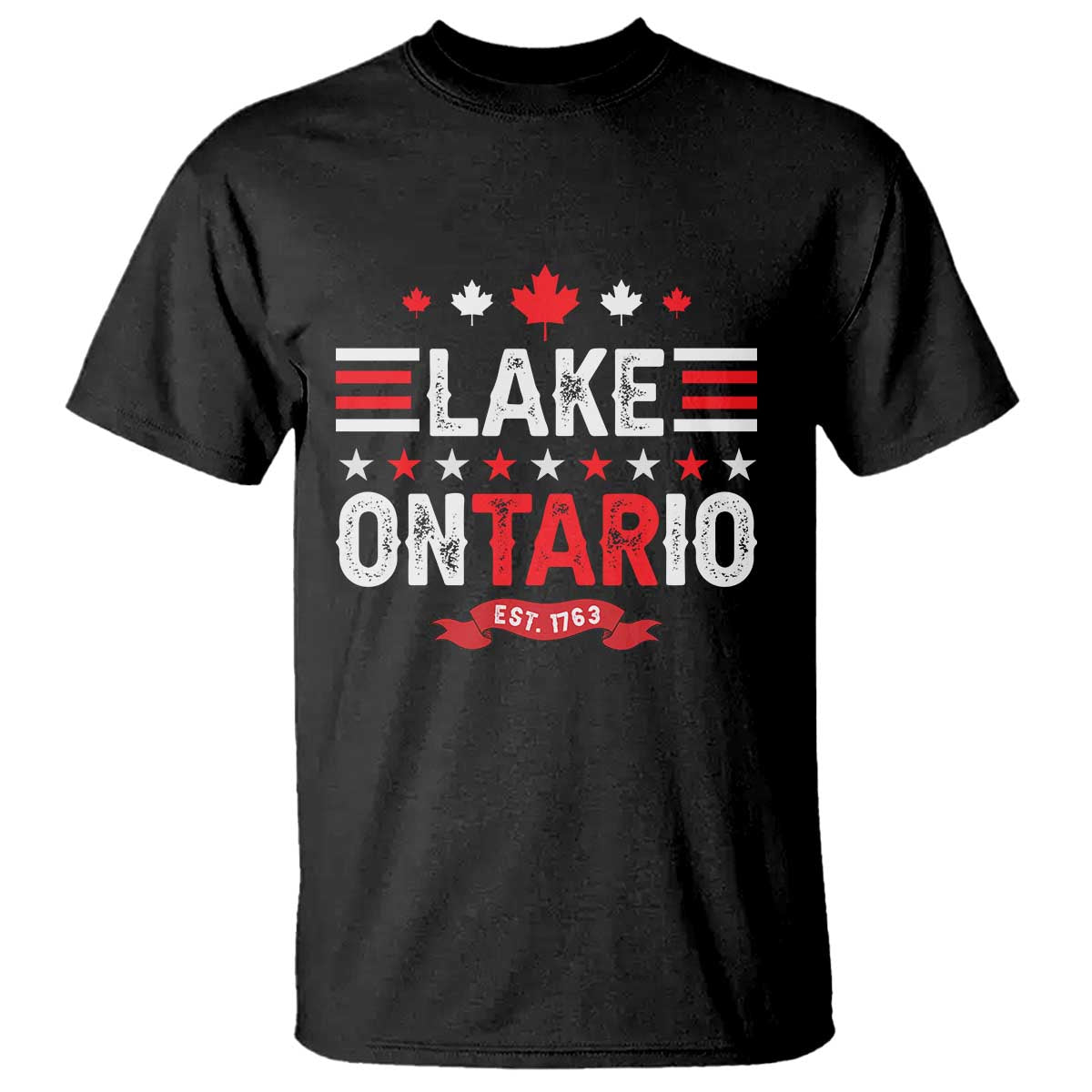 Lake Ontario Est 1763 Maple Leaf T Shirt Patriotic Great Lakes Trip Souvenir