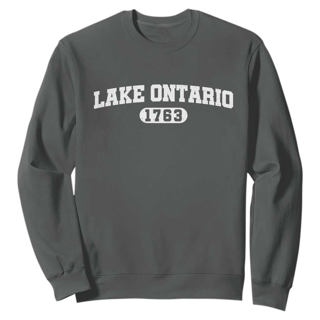 Lake Ontario 1763 Athletic Block Varsity Style Sweatshirt Classic Great Lakes Vacation Souvenir