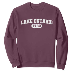 Lake Ontario 1763 Athletic Block Varsity Style Sweatshirt Classic Great Lakes Vacation Souvenir