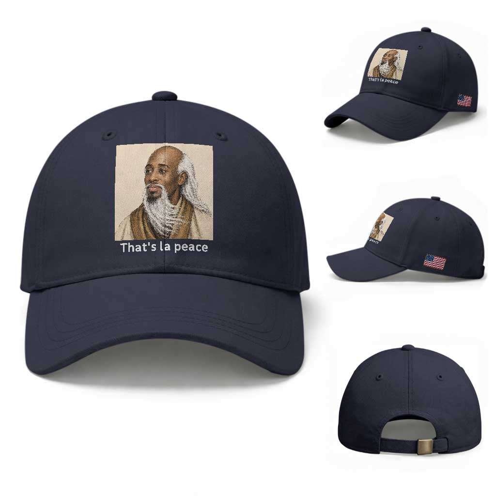 Thats La Peace Wise Sage Meme Baseball Cap Ancient Zen Master Chill Inner Calm Sketch Art Graphic