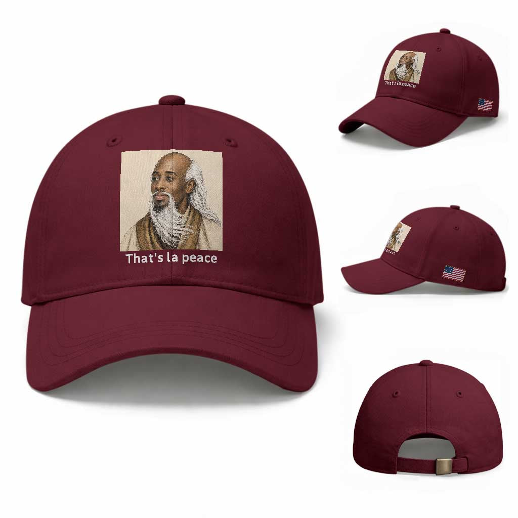 Thats La Peace Wise Sage Meme Baseball Cap Ancient Zen Master Chill Inner Calm Sketch Art Graphic