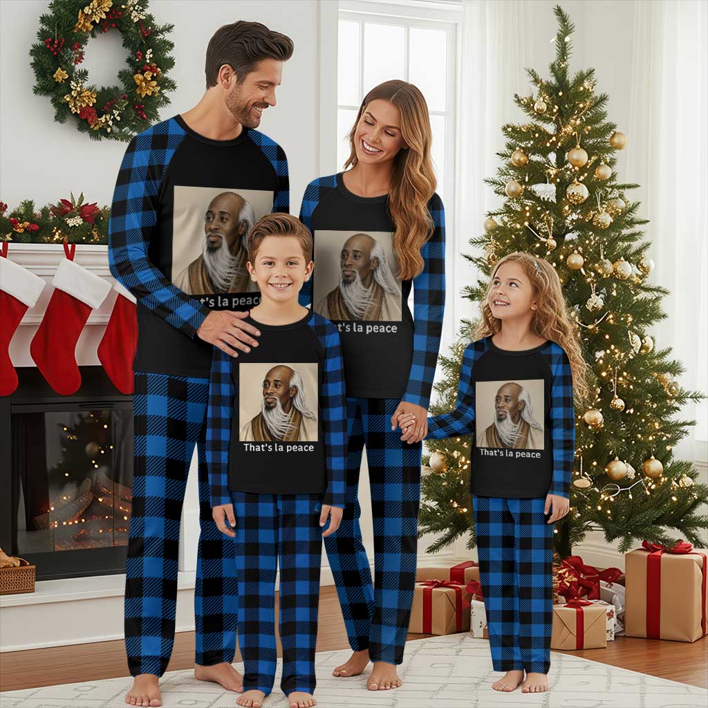 Thats La Peace Wise Sage Meme Plaid Pajama Set Ancient Zen Master Chill Inner Calm Sketch Art Graphic