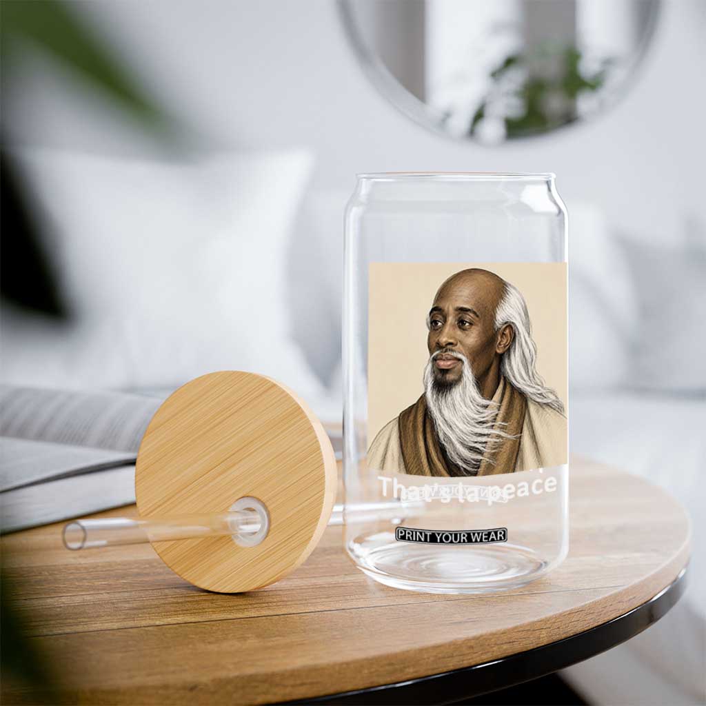 Thats La Peace Wise Sage Meme Glass Can Ancient Zen Master Chill Inner Calm Sketch Art Graphic