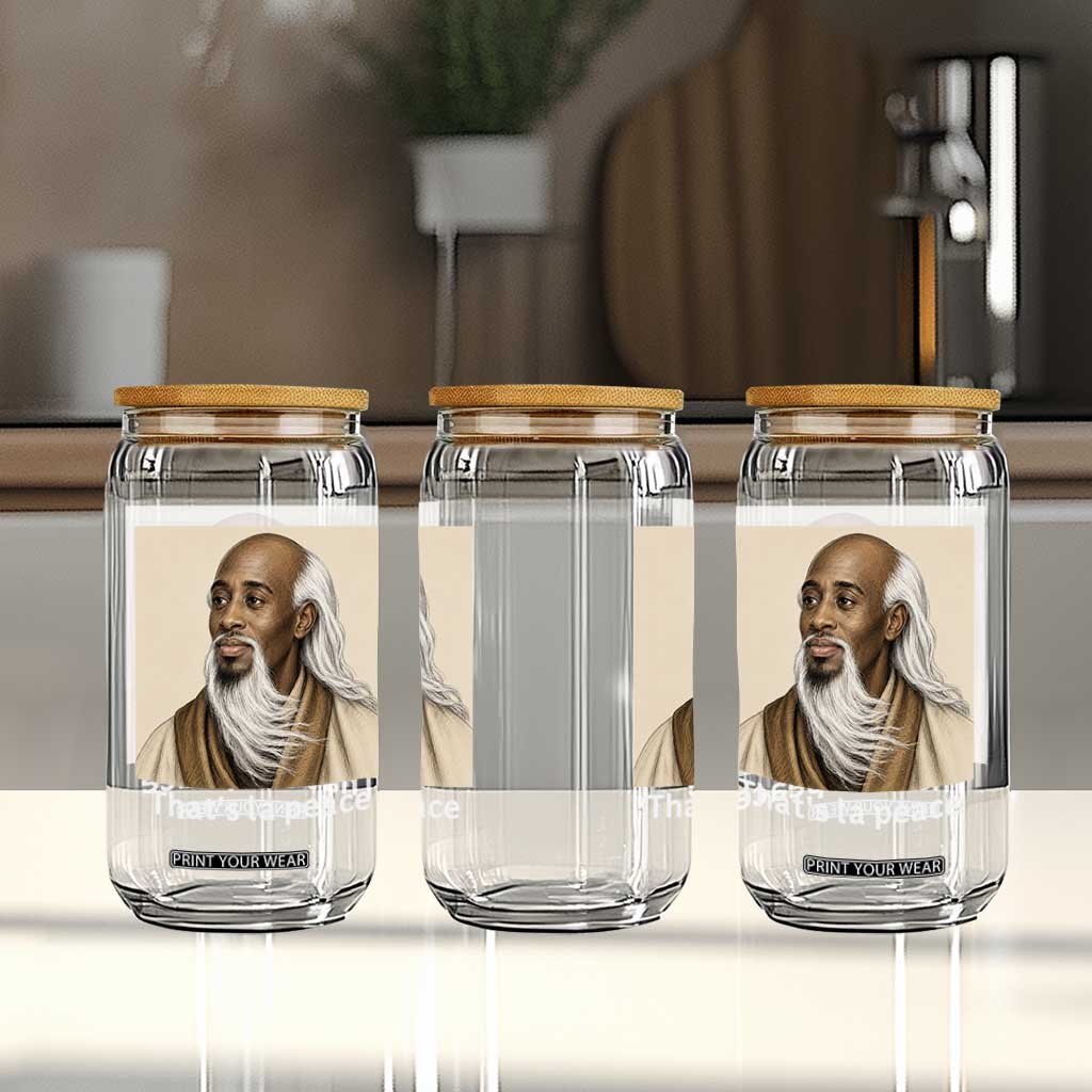 Thats La Peace Wise Sage Meme Glass Can Ancient Zen Master Chill Inner Calm Sketch Art Graphic