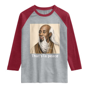 Thats La Peace Wise Sage Meme Raglan Shirt Ancient Zen Master Chill Inner Calm Sketch Art Graphic