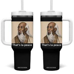 Thats La Peace Wise Sage Meme Tumbler With Handle Ancient Zen Master Chill Inner Calm Sketch Art Graphic