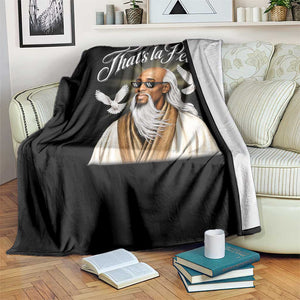 Thats La Peace Thug Life Wise Sage Meme Throw Blanket Vintage Ancient Zen Master Peace Dove Bootleg Graphic