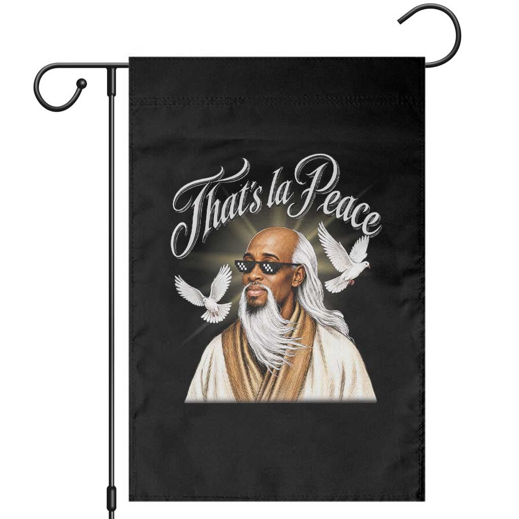 Thats La Peace Thug Life Wise Sage Meme Garden Flag Vintage Ancient Zen Master Peace Dove Bootleg Graphic