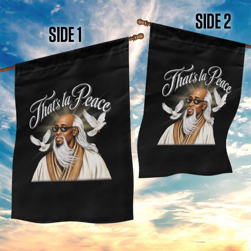 Thats La Peace Thug Life Wise Sage Meme Garden Flag Vintage Ancient Zen Master Peace Dove Bootleg Graphic