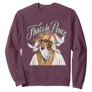 Thats La Peace Thug Life Wise Sage Meme Sweatshirt Vintage Ancient Zen Master Peace Dove Bootleg Graphic