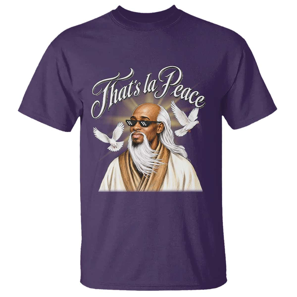 Thats La Peace Thug Life Wise Sage Meme T Shirt Vintage Ancient Zen Master Peace Dove Bootleg Graphic