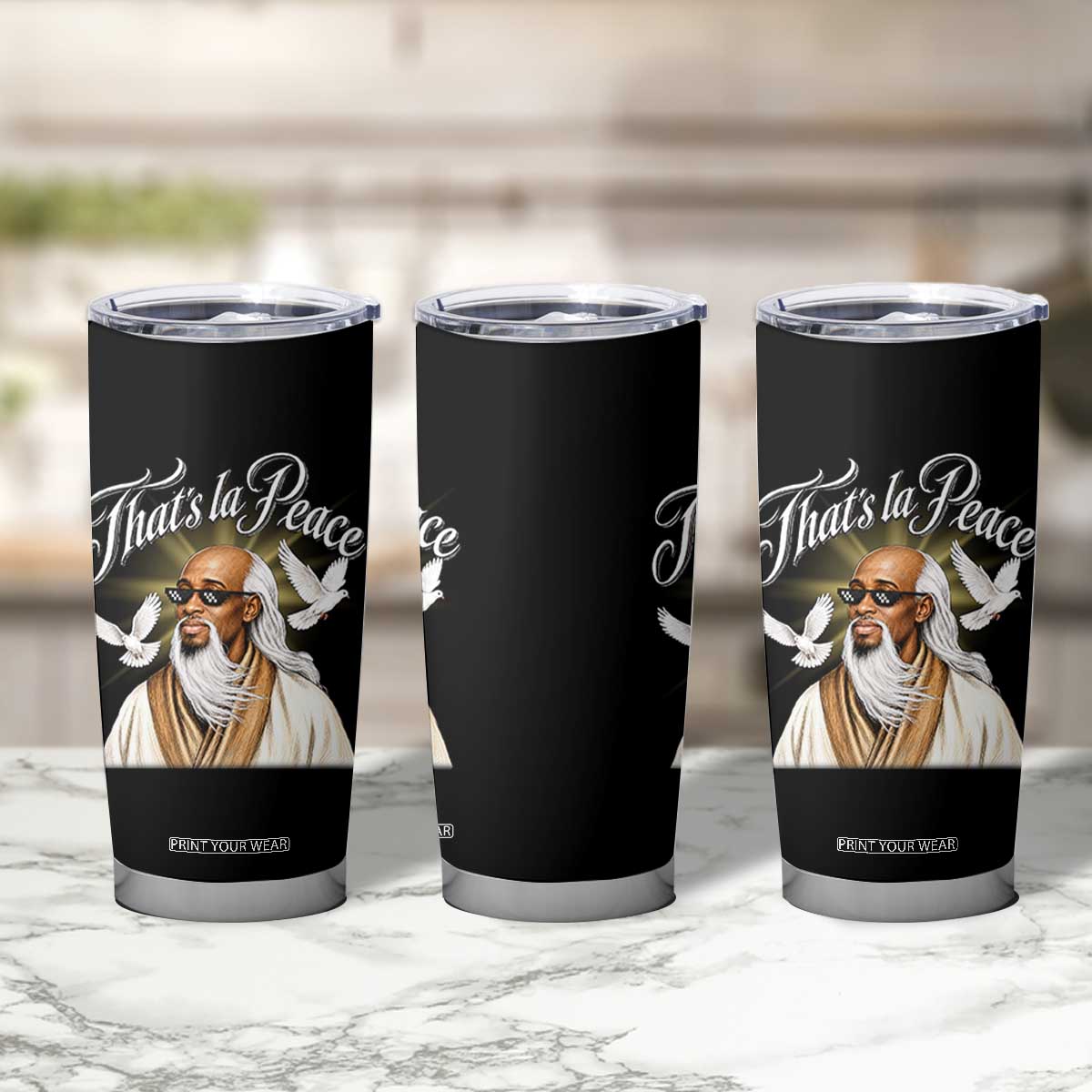 Thats La Peace Thug Life Wise Sage Meme Tumbler Cup Vintage Ancient Zen Master Peace Dove Bootleg Graphic