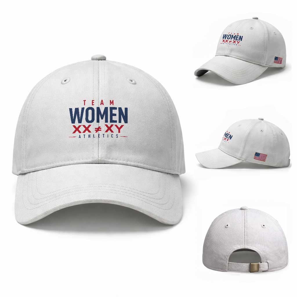Team Women Athletics XX Not Equal XY Varsity Style Baseball Cap Title IX Science Graphic