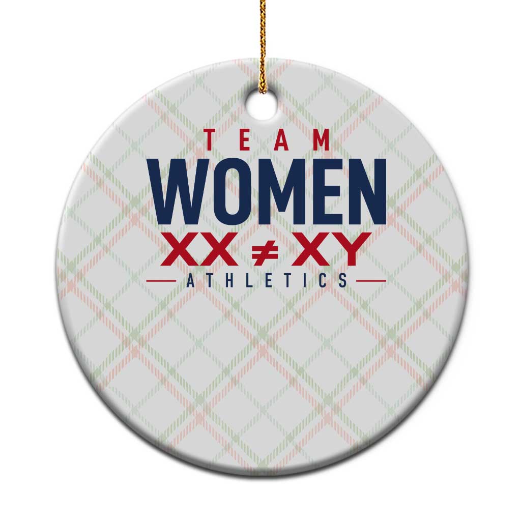 Team Women Athletics XX Not Equal XY Varsity Style Ceramic Ornament Title IX Science Graphic