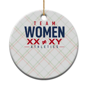 Team Women Athletics XX Not Equal XY Varsity Style Ceramic Ornament Title IX Science Graphic