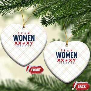 Team Women Athletics XX Not Equal XY Varsity Style Ceramic Ornament Title IX Science Graphic
