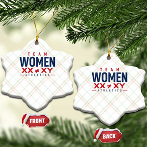 Team Women Athletics XX Not Equal XY Varsity Style Ceramic Ornament Title IX Science Graphic