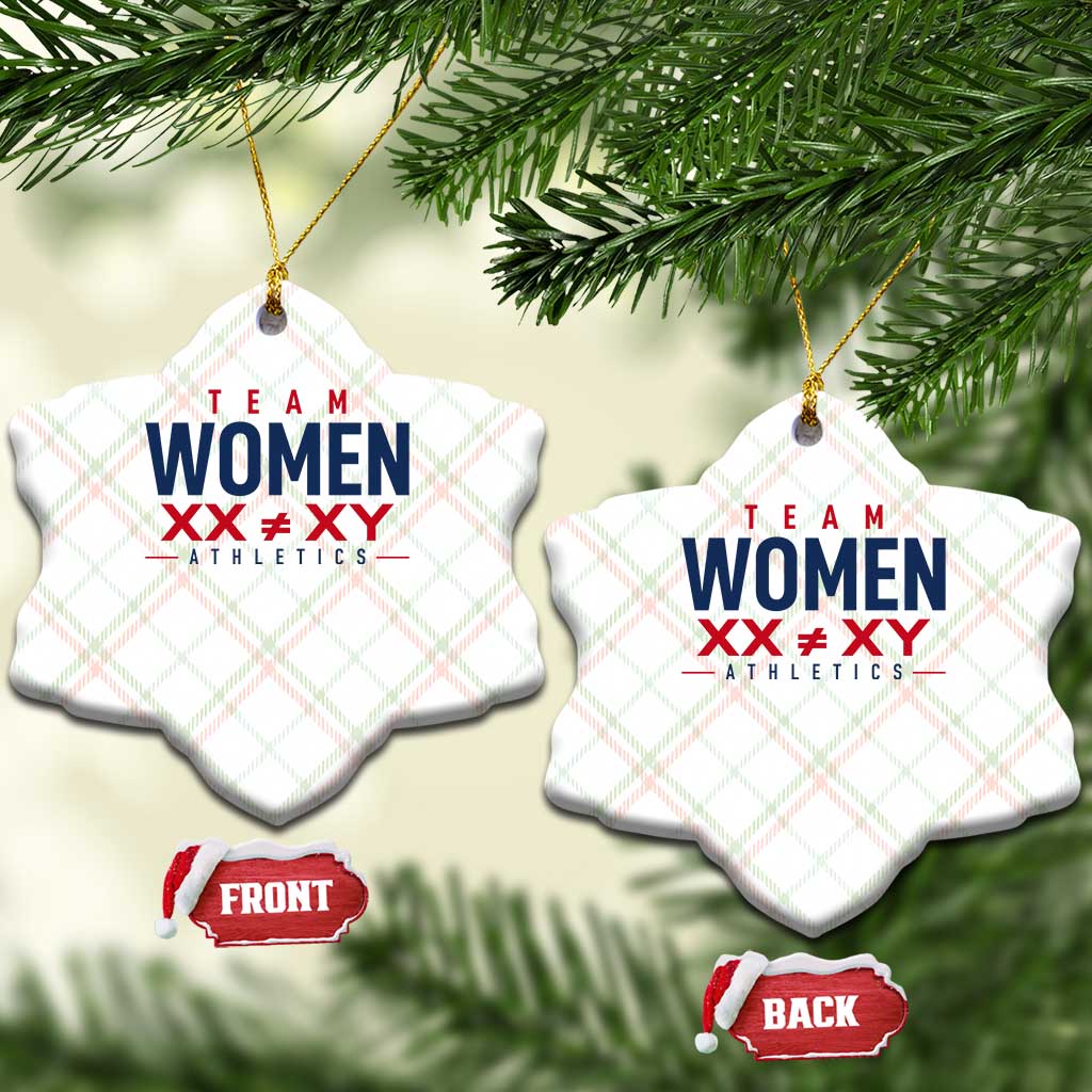 Team Women Athletics XX Not Equal XY Varsity Style Ceramic Ornament Title IX Science Graphic