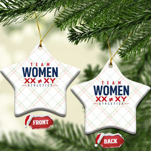 Team Women Athletics XX Not Equal XY Varsity Style Ceramic Ornament Title IX Science Graphic