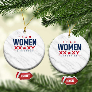Team Women Athletics XX Not Equal XY Varsity Style Ceramic Ornament Title IX Science Graphic