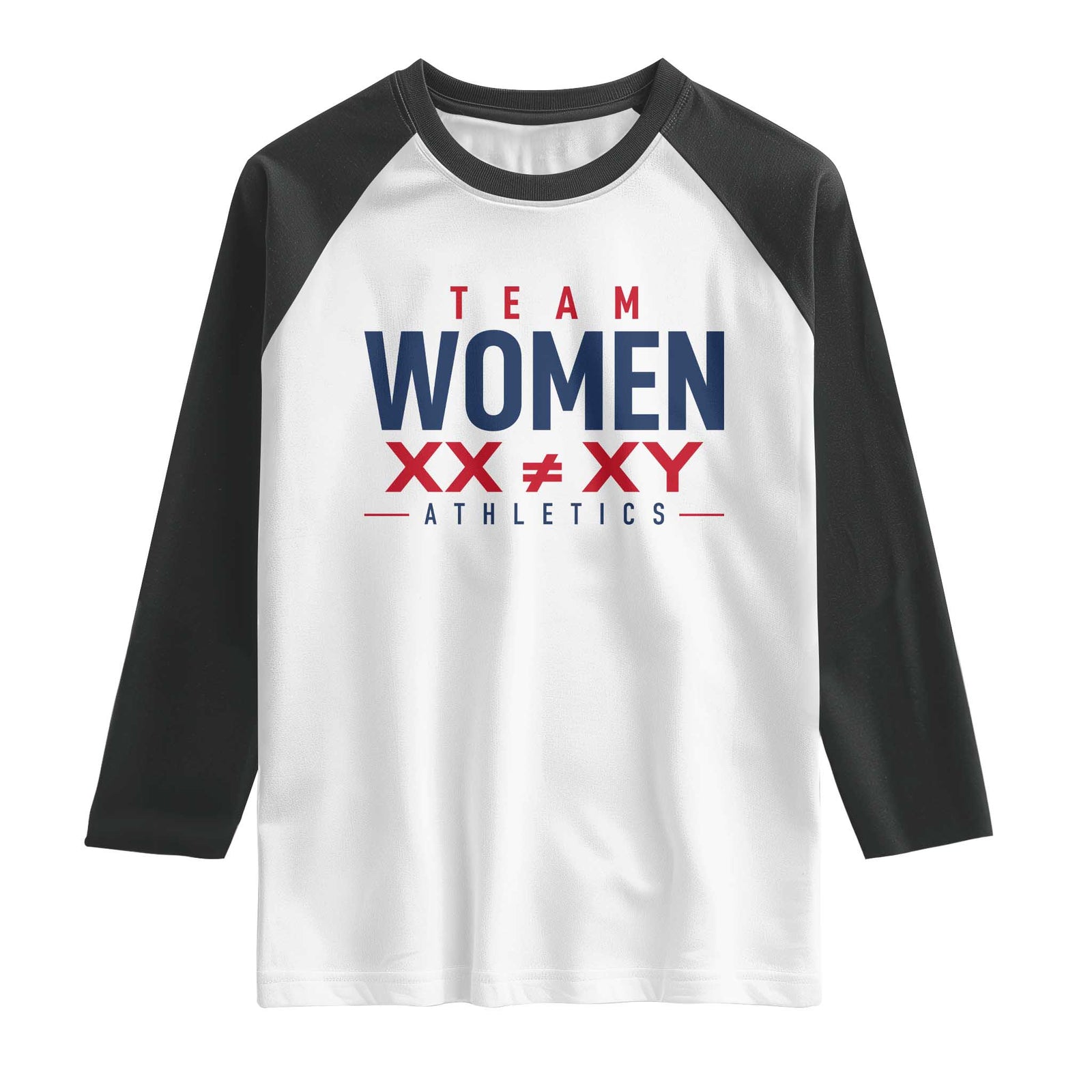 Team Women Athletics XX Not Equal XY Varsity Style Raglan Shirt Title IX Science Graphic