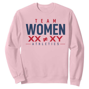 Team Women Athletics XX Not Equal XY Varsity Style Sweatshirt Title IX Science Graphic