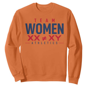 Team Women Athletics XX Not Equal XY Varsity Style Sweatshirt Title IX Science Graphic