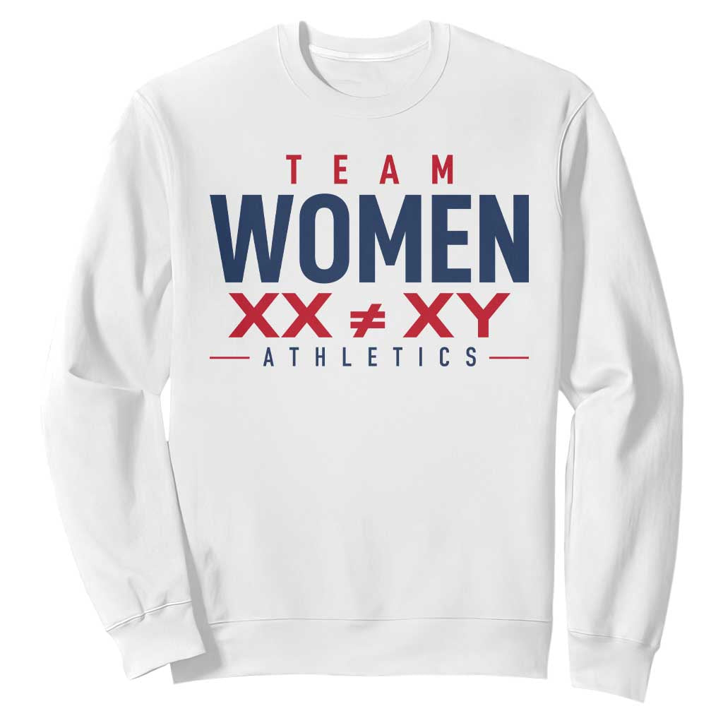 Team Women Athletics XX Not Equal XY Varsity Style Sweatshirt Title IX Science Graphic