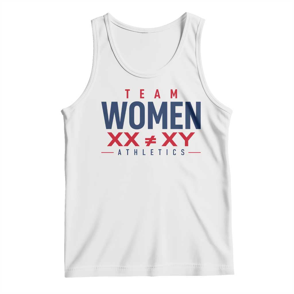 Team Women Athletics XX Not Equal XY Varsity Style Tank Top Title IX Science Graphic
