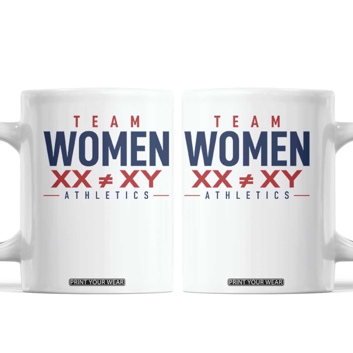 Team Women Athletics XX Not Equal XY Varsity Style Coffee Mug Title IX Science Graphic