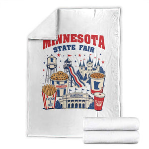 The Great Minnesota State Fair Throw Blanket Vintage Landmarks And Fair Food Midwest Pride Graphic