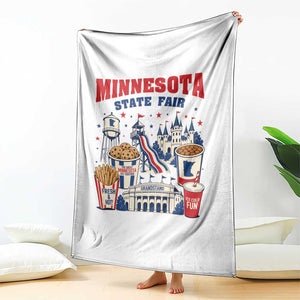 The Great Minnesota State Fair Throw Blanket Vintage Landmarks And Fair Food Midwest Pride Graphic