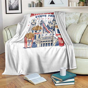 The Great Minnesota State Fair Throw Blanket Vintage Landmarks And Fair Food Midwest Pride Graphic