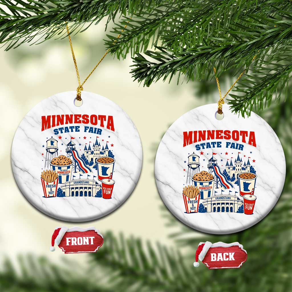 The Great Minnesota State Fair Ceramic Ornament Vintage Landmarks And Fair Food Midwest Pride Graphic