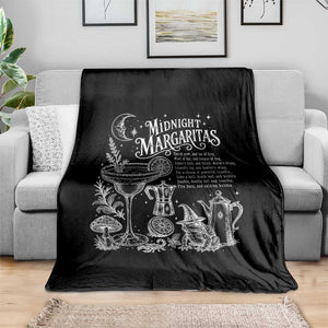 Midnight Margaritas Witchy Spellbook Botanical Throw Blanket Spooky Halloween Cocktail Graphic