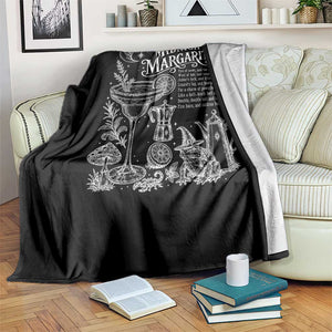 Midnight Margaritas Witchy Spellbook Botanical Throw Blanket Spooky Halloween Cocktail Graphic