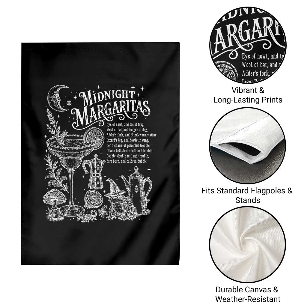 Midnight Margaritas Witchy Spellbook Botanical Garden Flag Spooky Halloween Cocktail Graphic