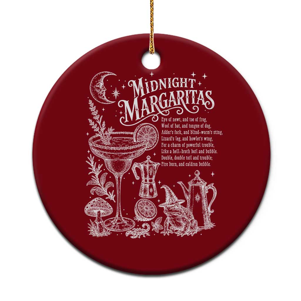 Midnight Margaritas Witchy Spellbook Botanical Ceramic Ornament Spooky Halloween Cocktail Graphic