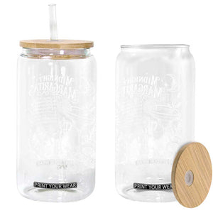 Midnight Margaritas Witchy Spellbook Botanical Glass Can Spooky Halloween Cocktail Graphic
