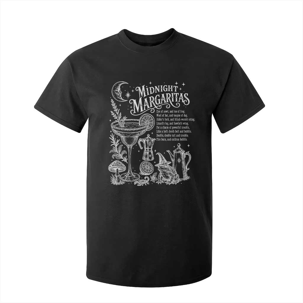 Midnight Margaritas Witchy Spellbook Botanical T Shirt For Kid Spooky Halloween Cocktail Graphic
