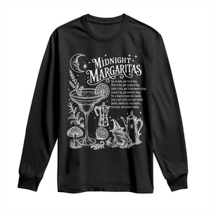 Midnight Margaritas Witchy Spellbook Botanical Long Sleeve Shirt Spooky Halloween Cocktail Graphic